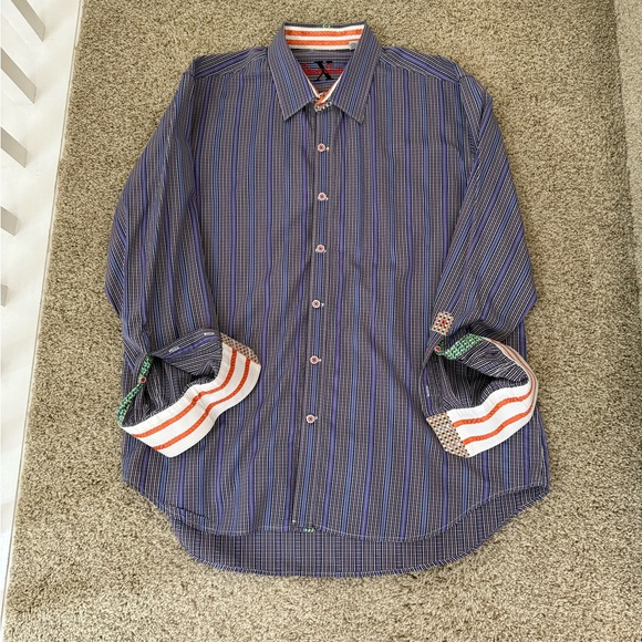 Robert Graham 100% Cotton Collared Button Down Shirt Size 2XL - Picture 1 of 3